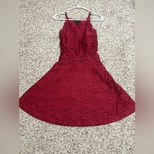 Elegant Red Lace Dress Sz S
